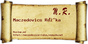 Maczedovics Réka névjegykártya