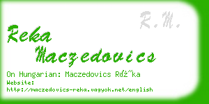 reka maczedovics business card